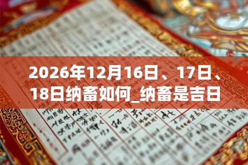 2026年12月16日、17日、18日纳畜如何_纳畜是吉日吗 2026年12月16日、17日、18日纳畜如何_纳畜是吉日吗