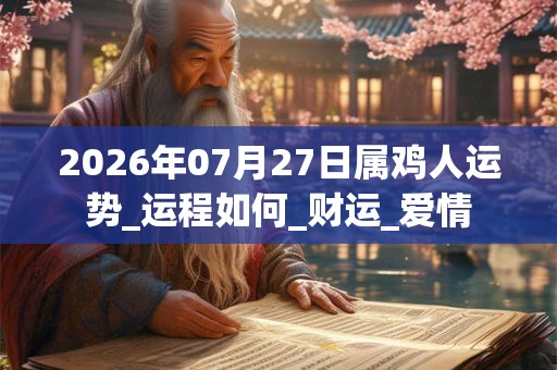 2026年07月27日属鸡人运势_运程如何_财运_爱情 2026年07月27日属鸡人运势_运程如何_财运_爱情