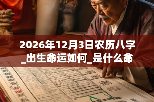 2026年12月3日农历八字_出生命运如何_是什么命 2026年12月3日农历八字_出生命运如何_是什么命