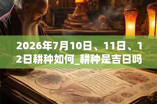 2026年7月10日、11日、12日耕种如何_耕种是吉日吗