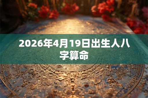 2026年4月19日出生人八字算命 2026年4月19日出生人八字算命