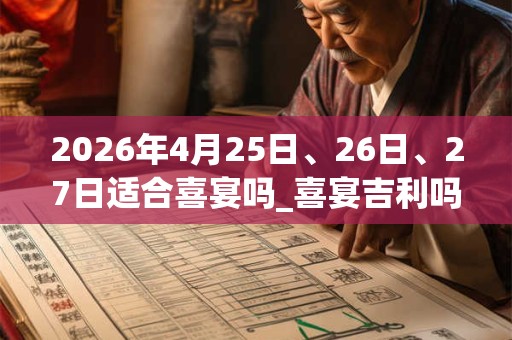 2026年4月25日、26日、27日适合喜宴吗_喜宴吉利吗