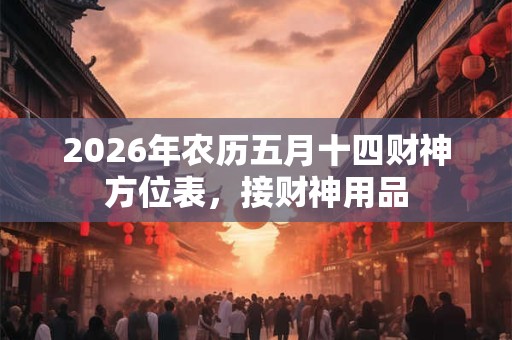 2026年农历五月十四财神方位表，接财神用品