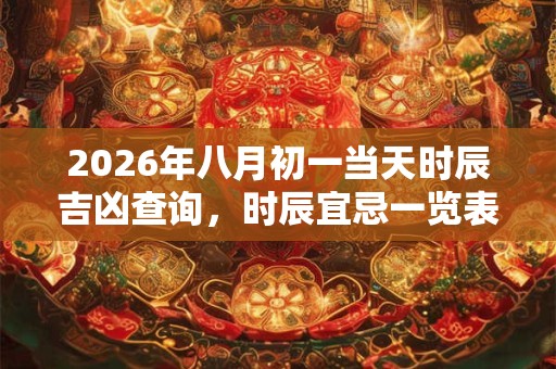 2026年八月初一当天时辰吉凶查询,时辰宜忌一览表 2026年八月初一当天时辰吉凶查询,时辰宜忌一览表