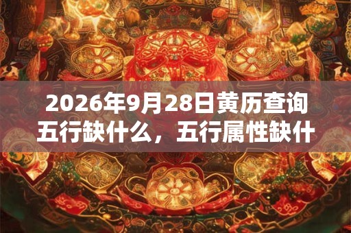 2026年9月28日黄历查询五行缺什么,五行属性缺什么 2026年9月28日黄历查询五行缺什么,五行属性缺什么