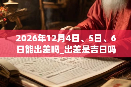 2026年12月4日、5日、6日能出差吗_出差是吉日吗 2026年12月4日、5日、6日能出差吗_出差是吉日吗