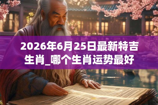 2026年6月25日最新特吉生肖_哪个生肖运势最好