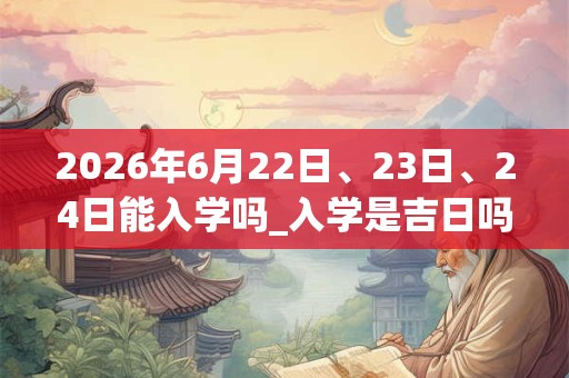 2026年6月22日、23日、24日能入学吗_入学是吉日吗 2026年6月22日、23日、24日能入学吗_入学是吉日吗