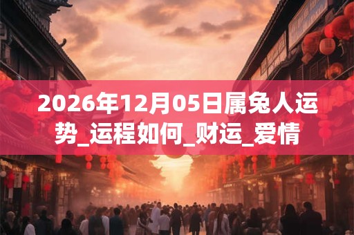 2026年12月05日属兔人运势_运程如何_财运_爱情 2026年12月05日属兔人运势_运程如何_财运_爱情