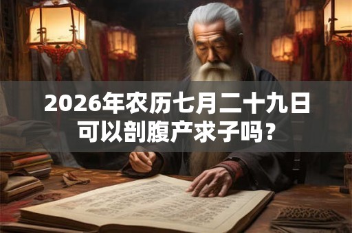 2026年农历七月二十九日可以剖腹产求子吗？