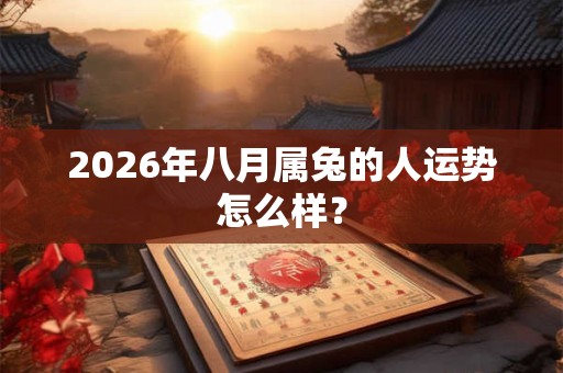 2026年八月属兔的人运势怎么样？