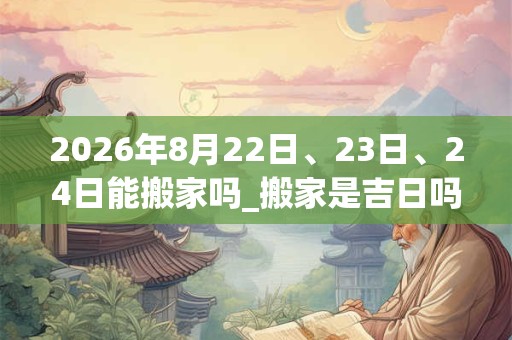 2026年8月22日、23日、24日能搬家吗_搬家是吉日吗 2026年8月22日、23日、24日能搬家吗_搬家是吉日吗