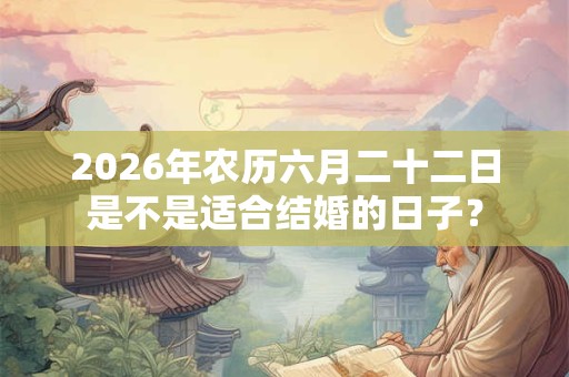 2026年农历六月二十二日是不是适合结婚的日子? 2026年农历六月二十二日是不是适合结婚的日子?
