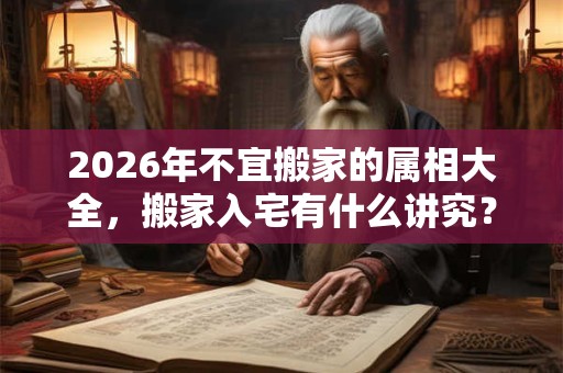 2026年不宜搬家的属相大全，搬家入宅有什么讲究？