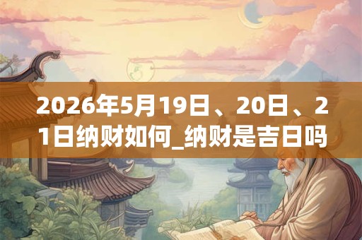 2026年5月19日、20日、21日纳财如何_纳财是吉日吗 2026年5月19日、20日、21日纳财如何_纳财是吉日吗
