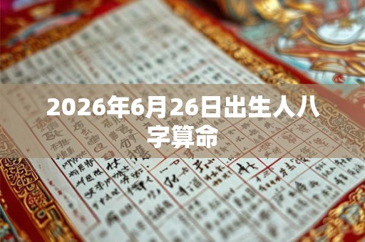 2026年6月26日出生人八字算命 2026年6月26日出生人八字算命