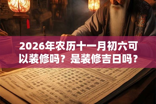 2026年农历十一月初六可以装修吗?是装修吉日吗? 2026年农历十一月初六可以装修吗?是装修吉日吗?