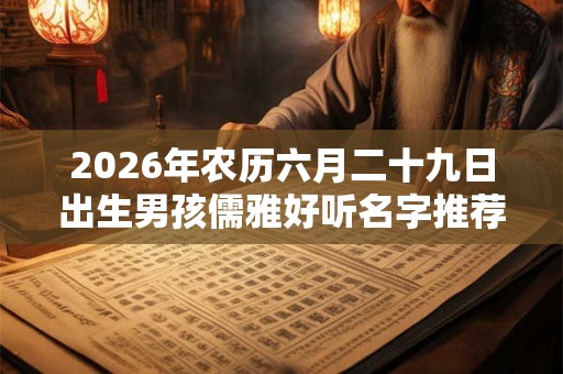 2026年农历六月二十九日出生男孩儒雅好听名字推荐 2026年农历六月二十九日出生男孩儒雅好听名字推荐