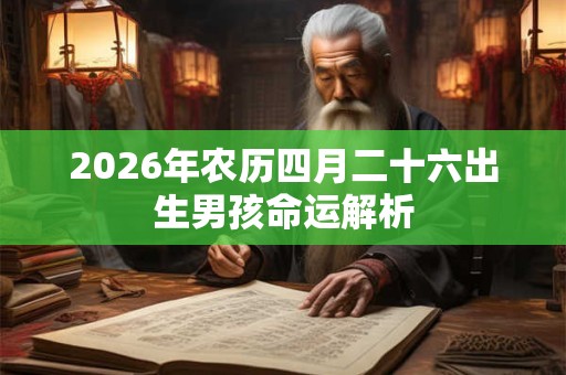 2026年农历四月二十六出生男孩命运解析 2026年农历四月二十六出生男孩命运解析