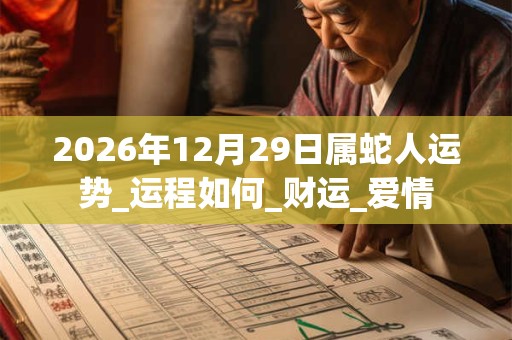 2026年12月29日属蛇人运势_运程如何_财运_爱情