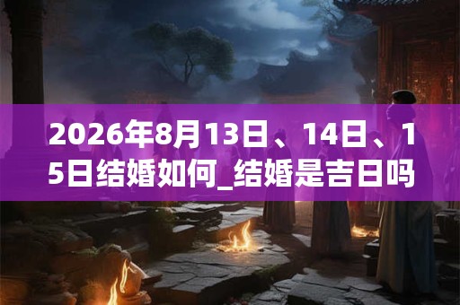2026年8月13日、14日、15日结婚如何_结婚是吉日吗 2026年8月13日、14日、15日结婚如何_结婚是吉日吗