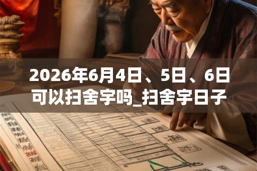 2026年6月4日、5日、6日可以扫舍宇吗_扫舍宇日子好吗