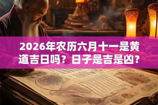 2026年农历六月十一是黄道吉日吗?日子是吉是凶? 2026年农历六月十一是黄道吉日吗?日子是吉是凶?