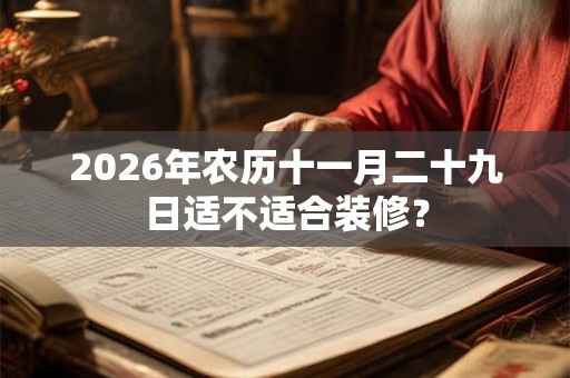 2026年农历十一月二十九日适不适合装修? 2026年农历十一月二十九日适不适合装修?