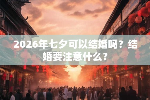 2026年七夕可以结婚吗?结婚要注意什么? 2026年七夕可以结婚吗?结婚要注意什么?