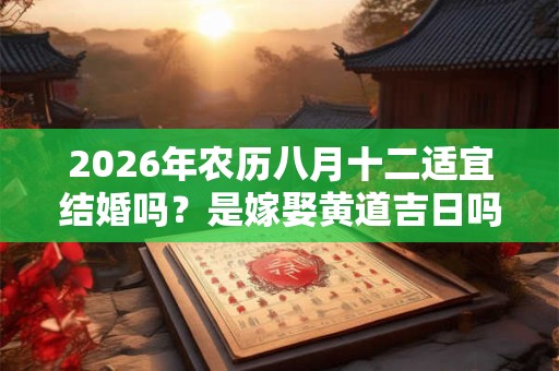 2026年农历八月十二适宜结婚吗？是嫁娶黄道吉日吗