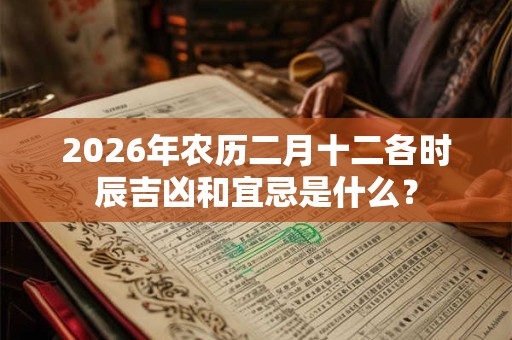 2026年农历二月十二各时辰吉凶和宜忌是什么？