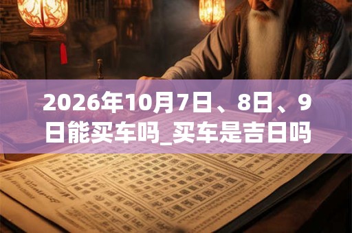 2026年10月7日、8日、9日能买车吗_买车是吉日吗