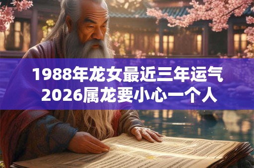1988年龙女最近三年运气 2026属龙要小心一个人 1988年龙女最近三年运气 2026属龙要小心一个人
