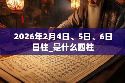 2026年2月4日、5日、6日日柱_是什么四柱 2026年2月4日、5日、6日日柱_是什么四柱