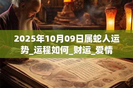 2025年10月09日属蛇人运势_运程如何_财运_爱情