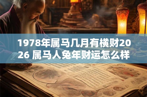 1978年属马几月有横财2026 属马人兔年财运怎么样