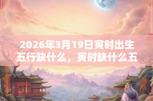 2026年3月19日寅时出生五行缺什么，寅时缺什么五行