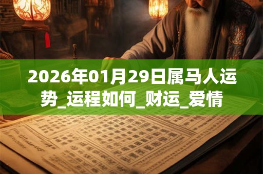 2026年01月29日属马人运势_运程如何_财运_爱情 2026年01月29日属马人运势_运程如何_财运_爱情