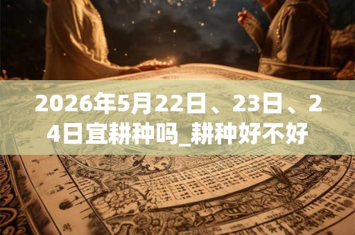 2026年5月22日、23日、24日宜耕种吗_耕种好不好