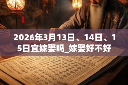 2026年3月13日、14日、15日宜嫁娶吗_嫁娶好不好