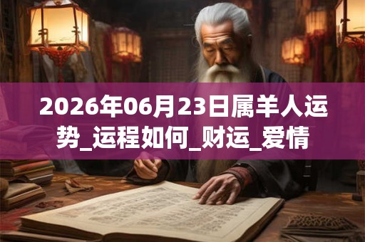 2026年06月23日属羊人运势_运程如何_财运_爱情