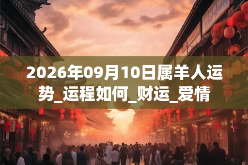 2026年09月10日属羊人运势_运程如何_财运_爱情 2026年09月10日属羊人运势_运程如何_财运_爱情