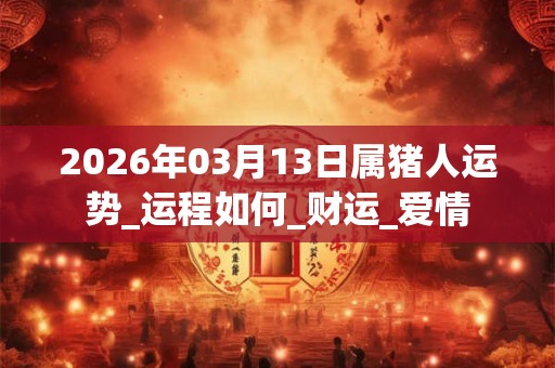 2026年03月13日属猪人运势_运程如何_财运_爱情 2026年03月13日属猪人运势_运程如何_财运_爱情