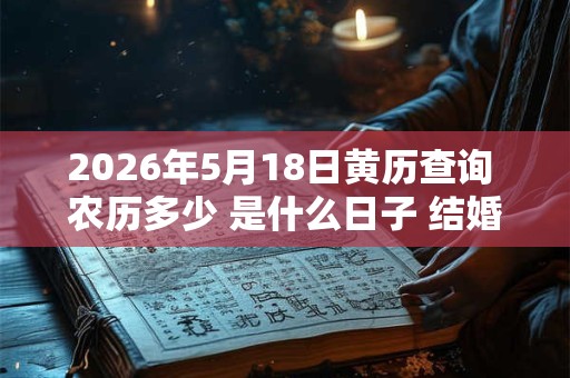 2026年5月18日黄历查询 农历多少 是什么日子 结婚吉时 2026年5月18日黄历查询 农历多少 是什么日子 结婚吉时