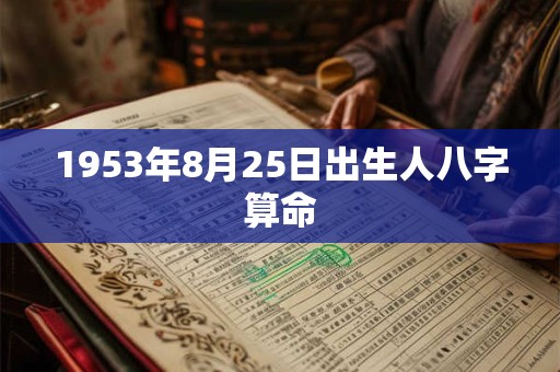 1953年8月25日出生人八字算命