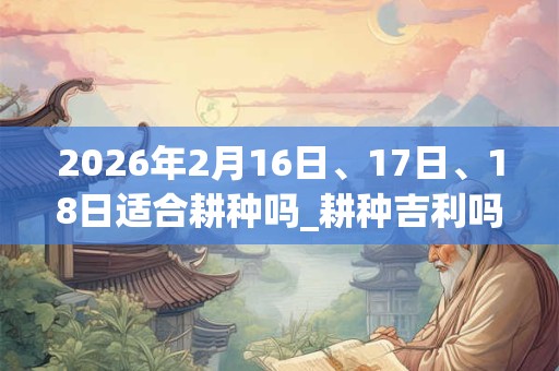 2026年2月16日、17日、18日适合耕种吗_耕种吉利吗 2026年2月16日、17日、18日适合耕种吗_耕种吉利吗