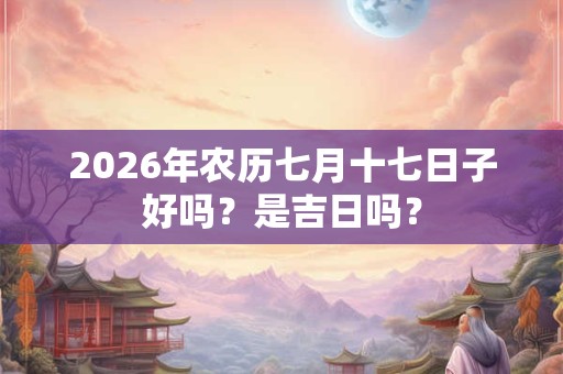 2026年农历七月十七日子好吗?是吉日吗? 2026年农历七月十七日子好吗?是吉日吗?