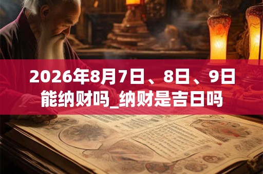 2026年8月7日、8日、9日能纳财吗_纳财是吉日吗 2026年8月7日、8日、9日能纳财吗_纳财是吉日吗