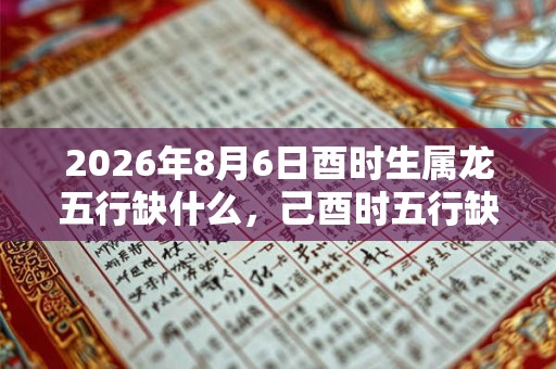 2026年8月6日酉时生属龙五行缺什么，己酉时五行缺什么