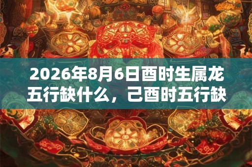 2026年8月6日酉时生属龙五行缺什么，己酉时五行缺什么